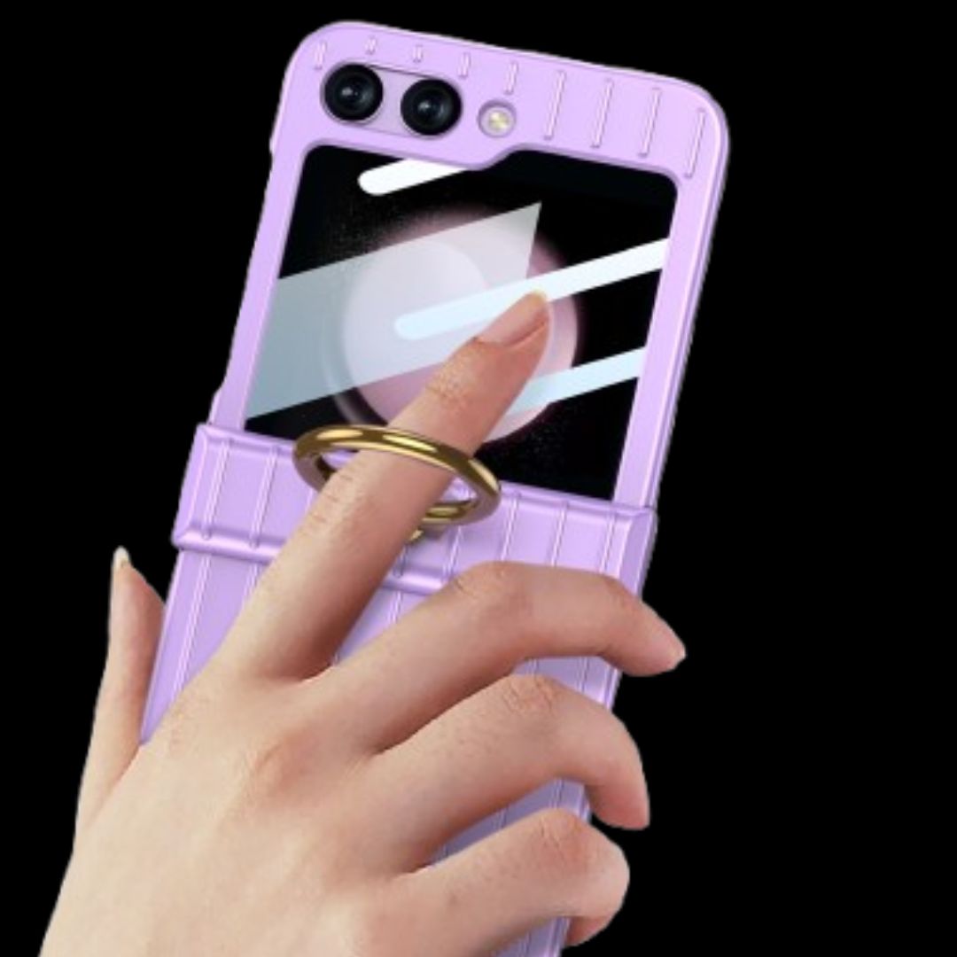 Galaxy Z Flip 5 – Thin PC Suitcase + Glass Cover & Case