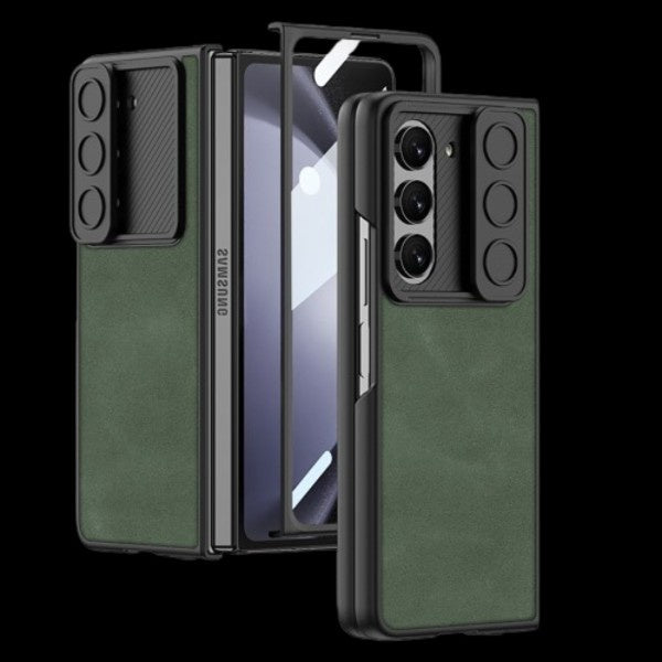 Galaxy Z Fold 5 – Leather Glass Slide Cover & Case