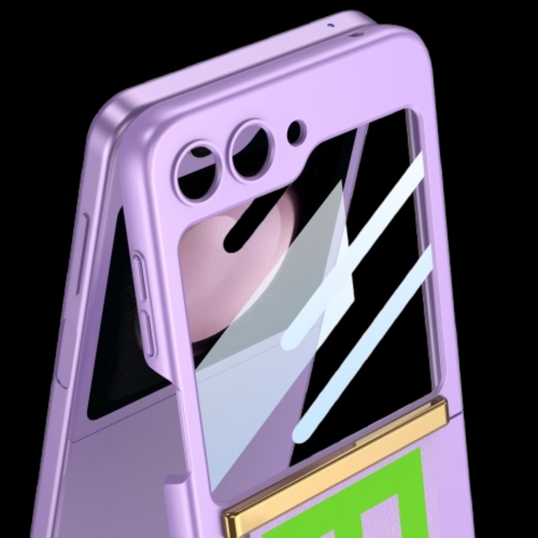 Galaxy Z Flip 5 – Thin PC with Wristband & Glass Cover & Case