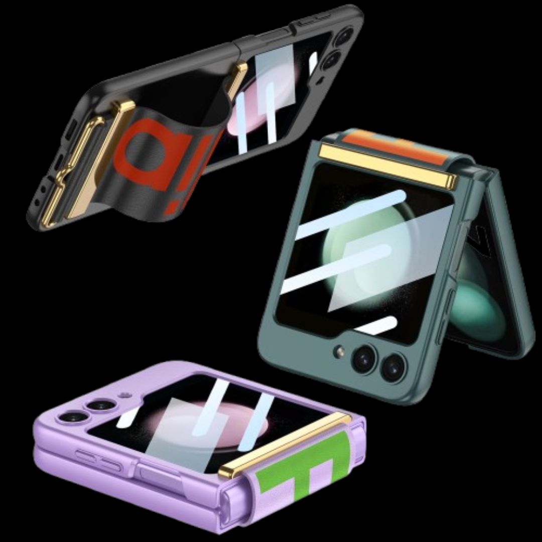 Galaxy Z Flip 5 – Thin PC with Wristband & Glass Cover & Case