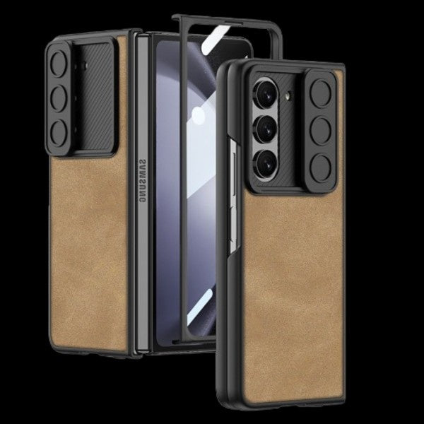 Galaxy Z Fold 5 – Leather Glass Slide Cover & Case
