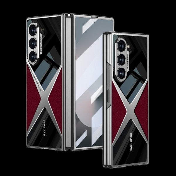 Galaxy Z Fold 6 – Electroplated PU Leather Cover & Case