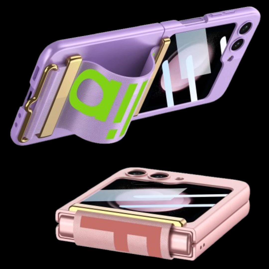 Galaxy Z Flip 5 – Thin PC with Wristband & Glass Cover & Case