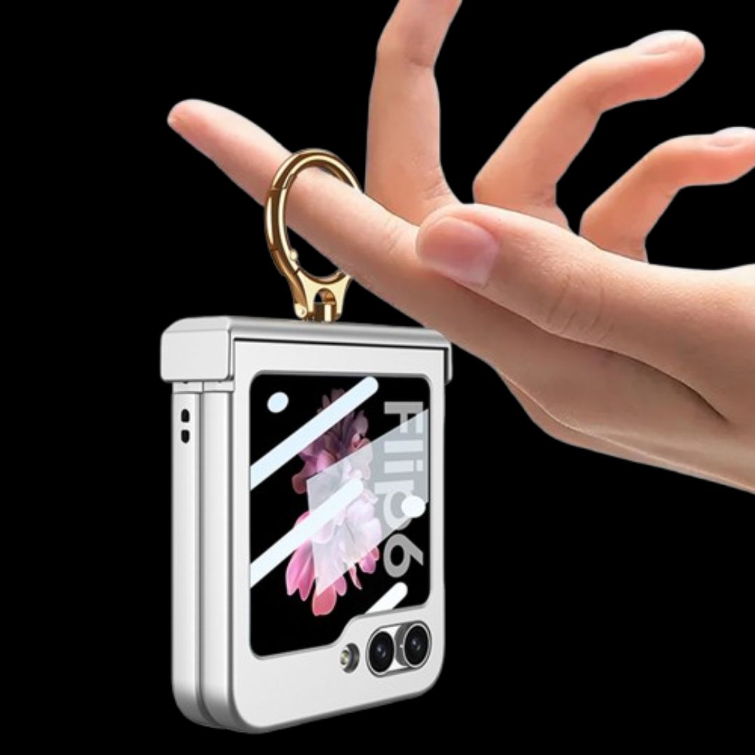 Galaxy Z Flip 6 – Thin PC Hinge Box + Ring Cover & Case