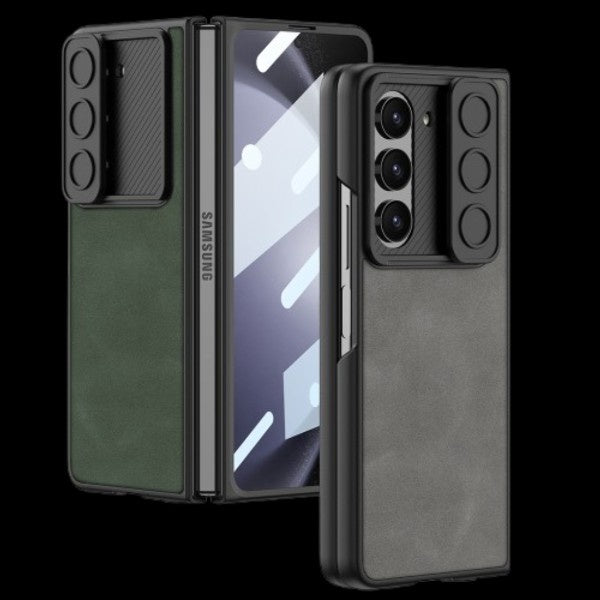 Galaxy Z Fold 5 – Leather Glass Slide Cover & Case