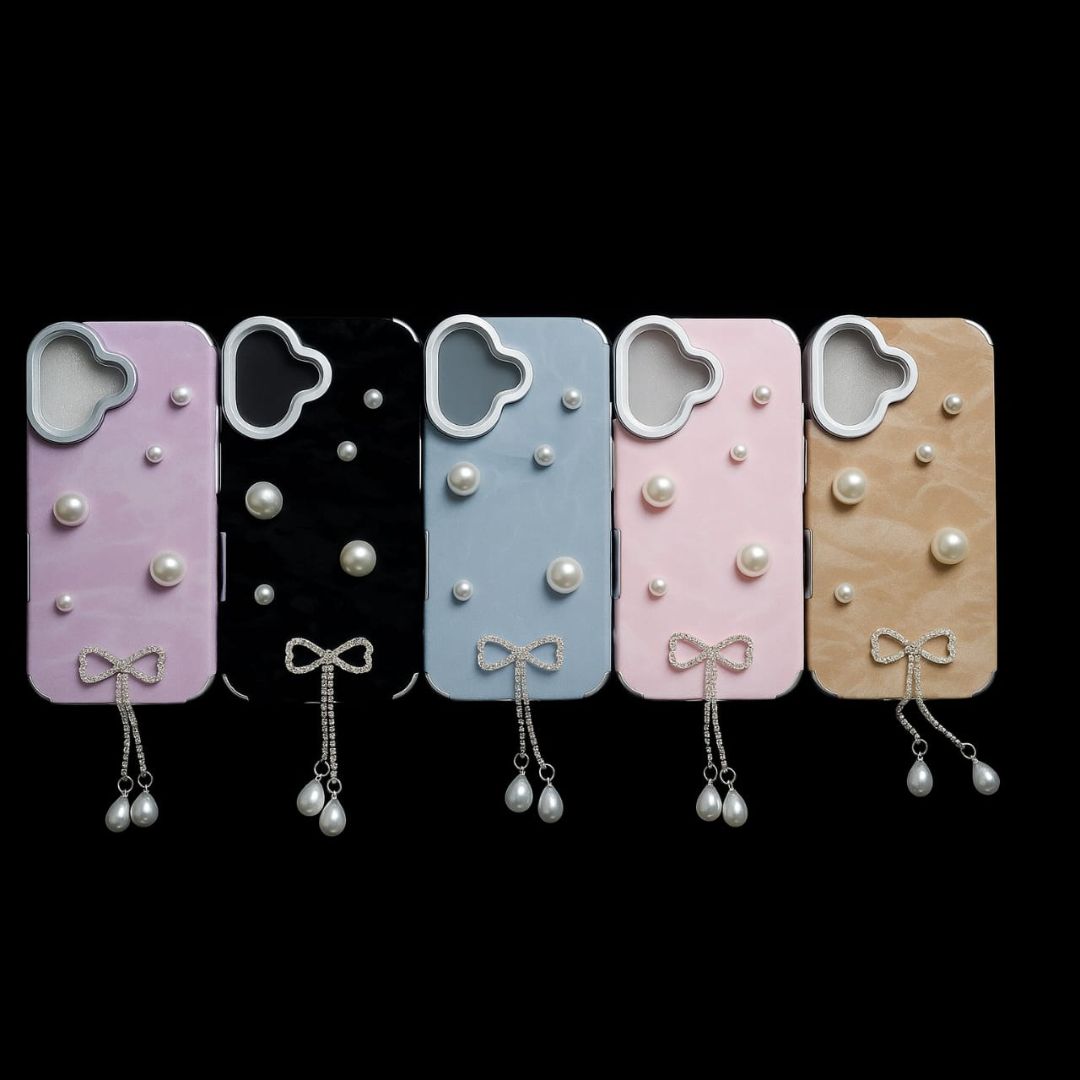 Apple iPhone 15 / Pro / Pro Max – Diamond Velvet stud Back Cover & Case