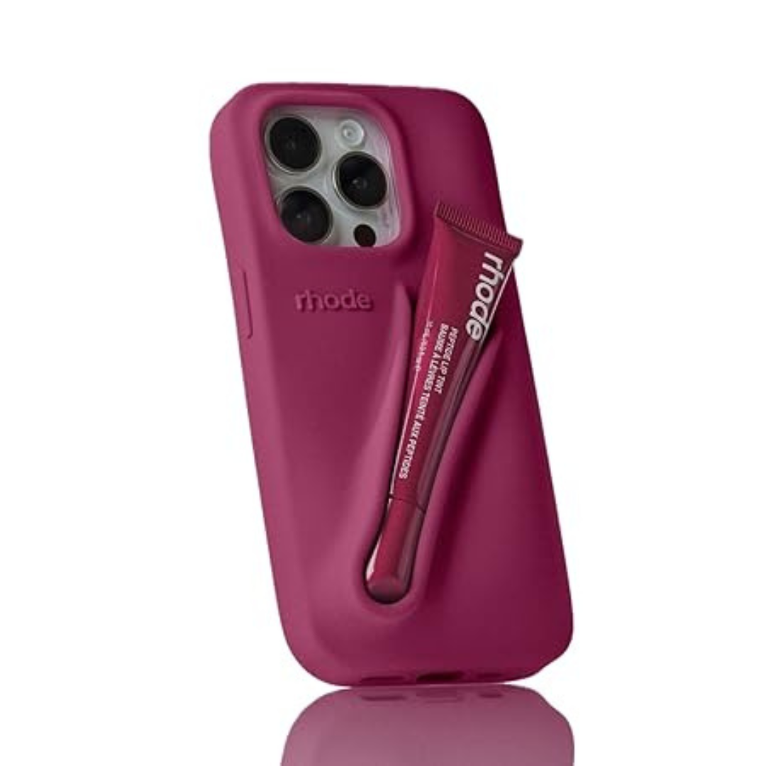 Apple iPhone 14 Pro Max – Silicone Phone Cover with Built-in Lip Tint Holder
