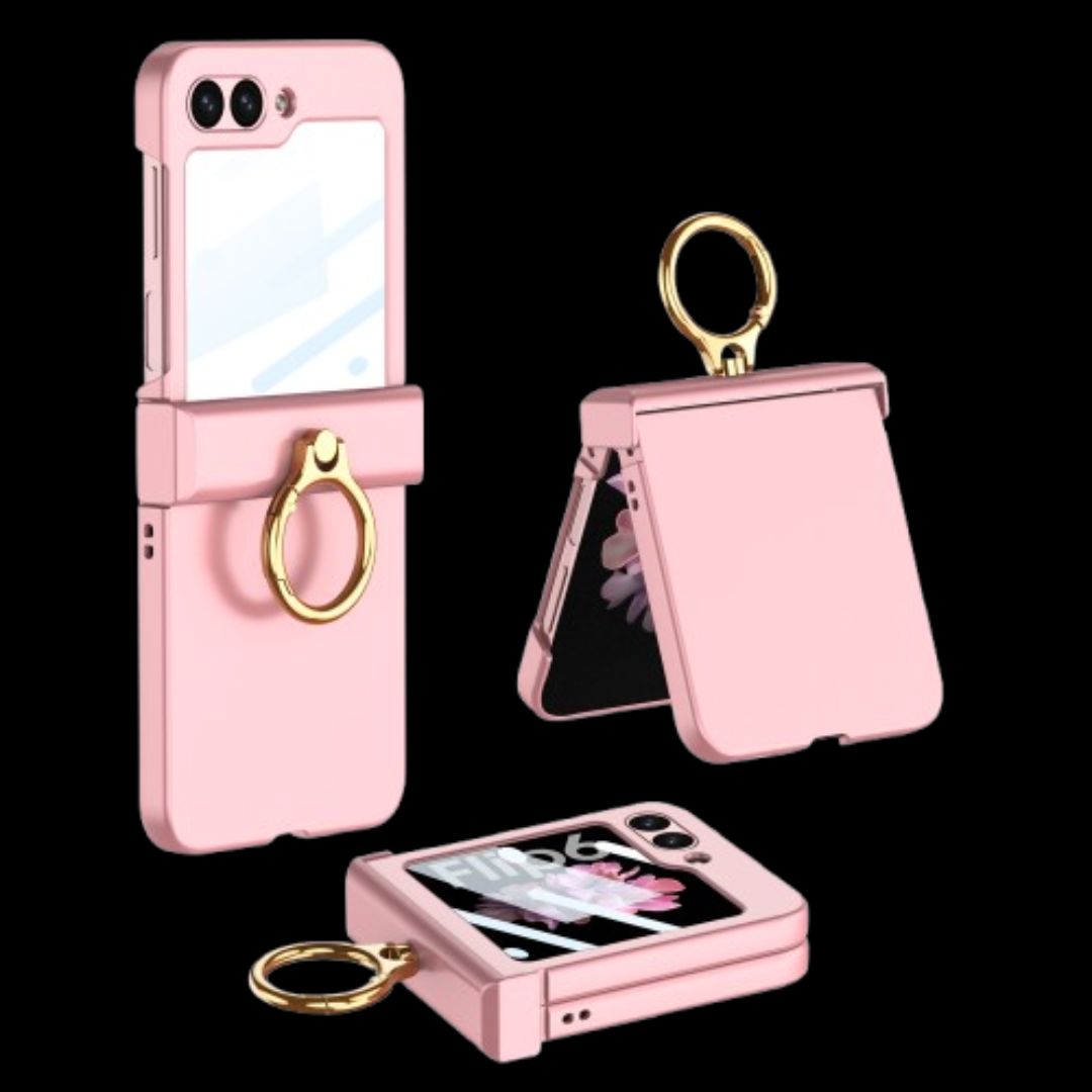 Galaxy Z Flip 6 – Thin PC Hinge Box + Ring Cover & Case