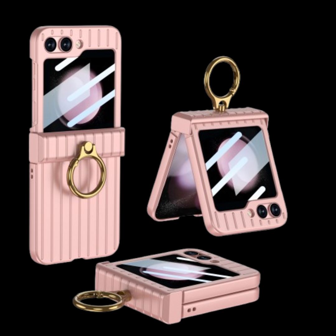 Galaxy Z Flip 5 – Thin PC Suitcase + Glass Cover & Case