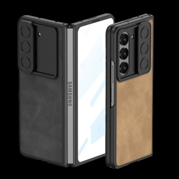 Galaxy Z Fold 5 – Leather Glass Slide Cover & Case