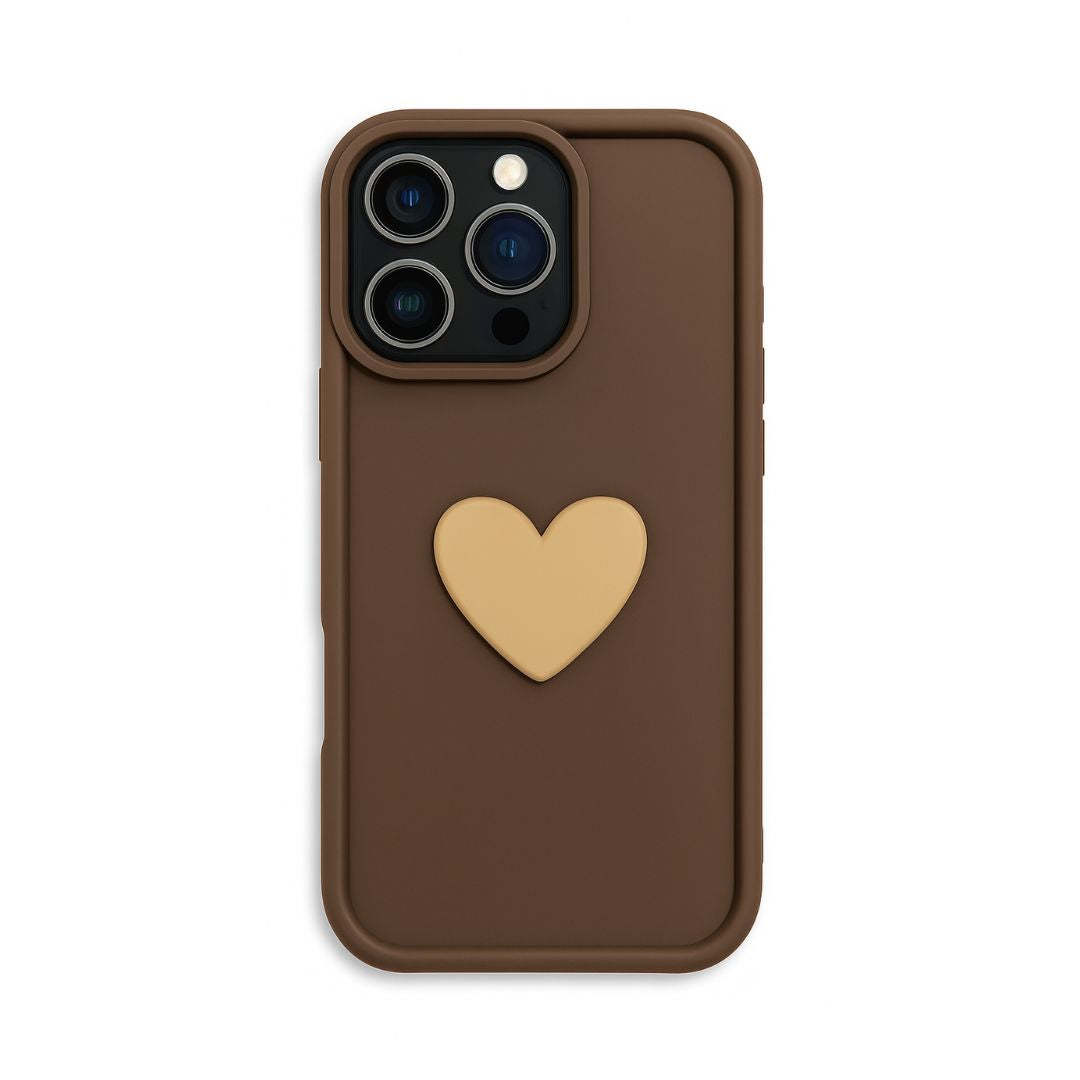 Apple iPhone 16 / Pro / Pro Max - Soft Silicone Back Cover with 3D Heart Design Back Cover & Case