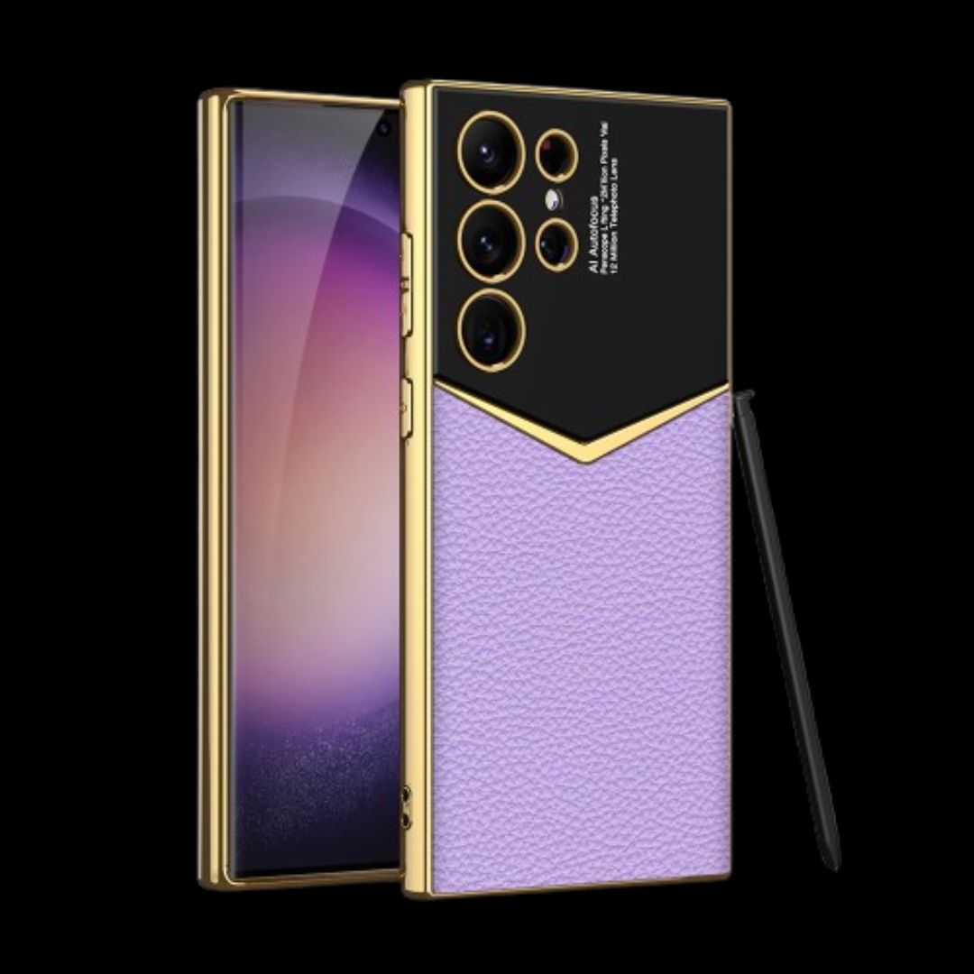 Samsung S24 / Ultra Cover – Electroplated Leather Cover & Case