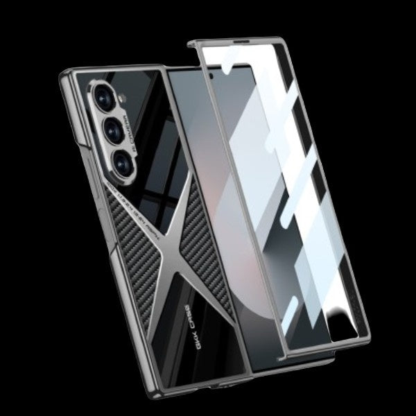 Galaxy Z Fold 6 – Electroplated PU Leather Cover & Case