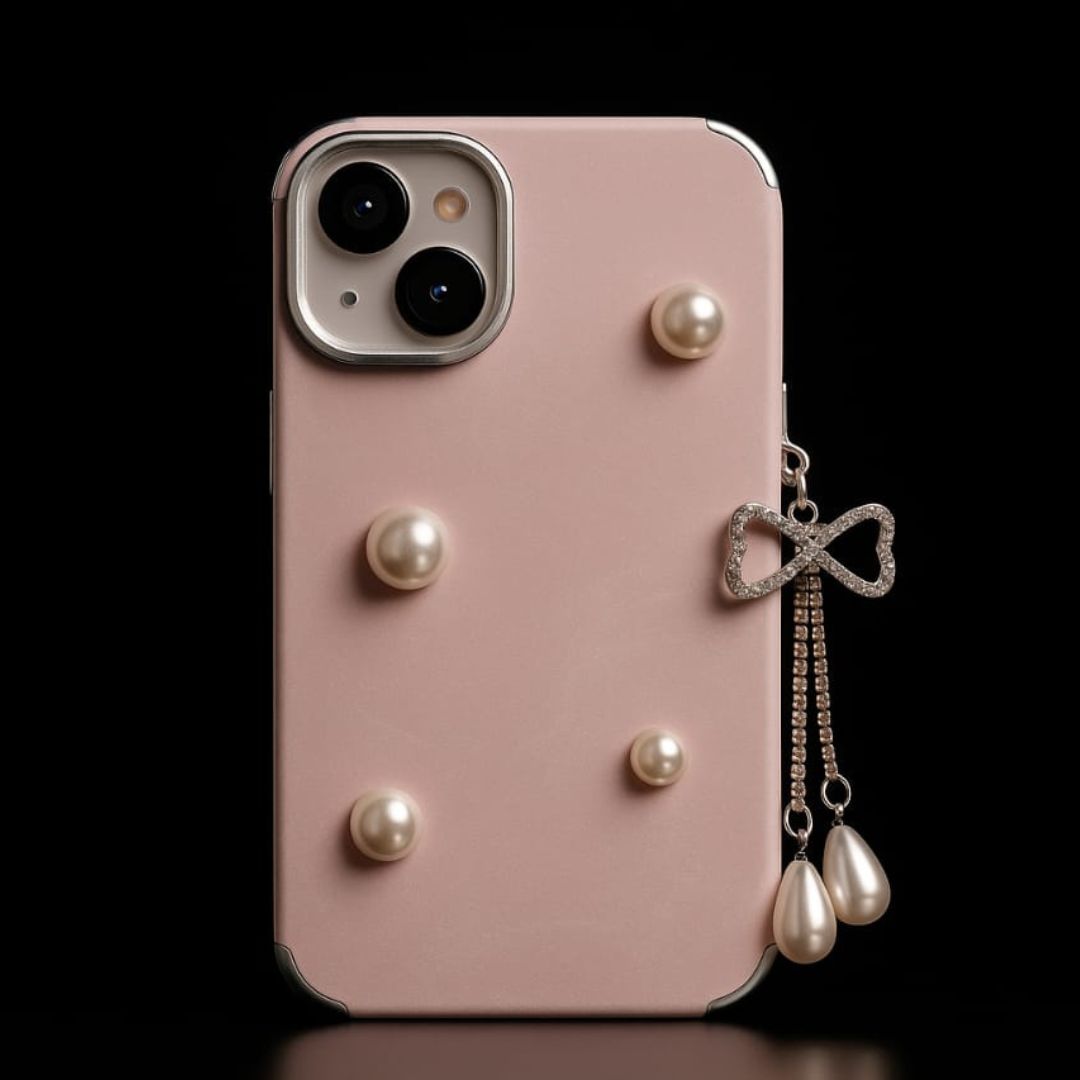 Apple iPhone 15 / Pro / Pro Max – Diamond Velvet stud Back Cover & Case