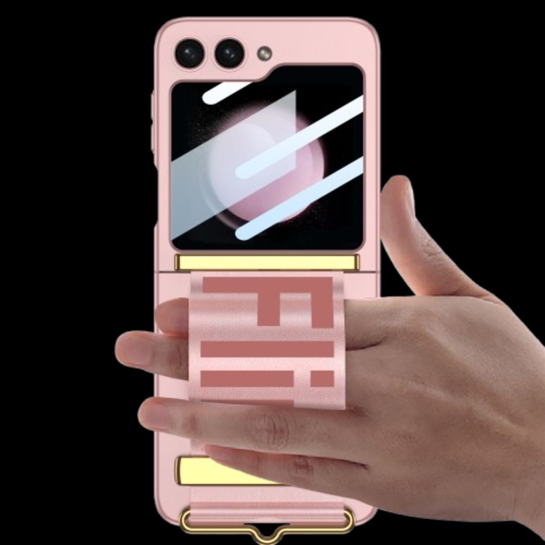 Galaxy Z Flip 5 – Thin PC with Wristband & Glass Cover & Case