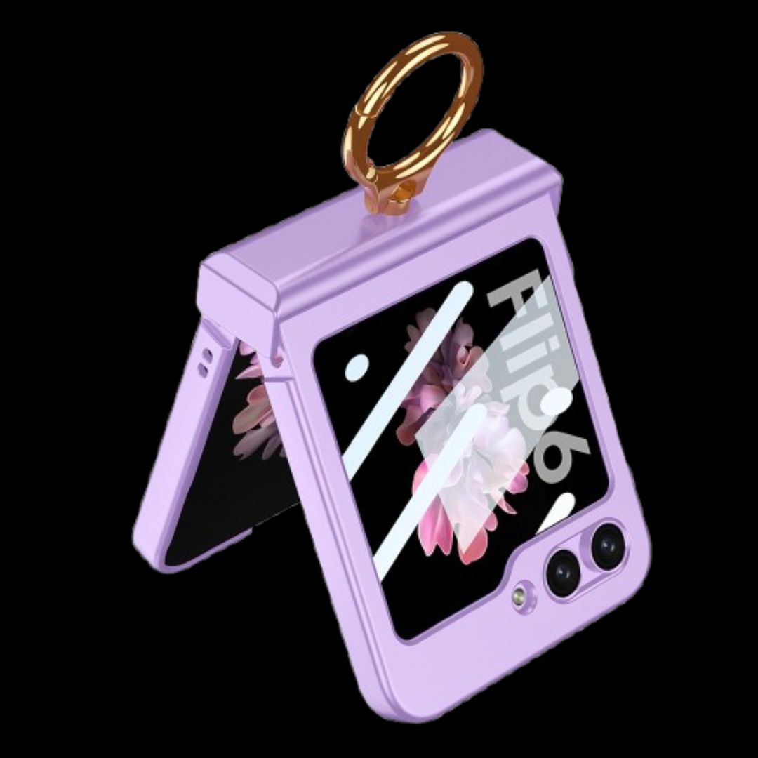 Galaxy Z Flip 6 – Thin PC Hinge Box + Ring Cover & Case