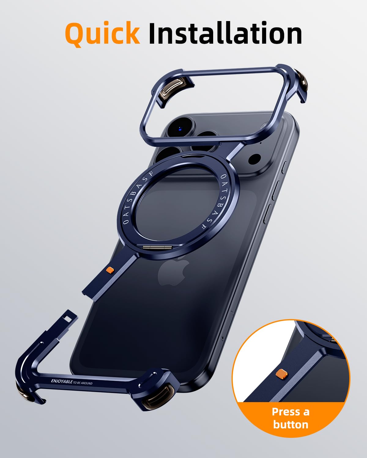 iPhone Premium Z Shape Metal Case | Magnetic Ring with Magsafec