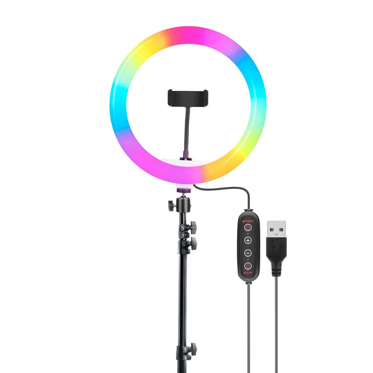 12 inches Ring Light with Stand, 85 Inch Foldable Tripod, 3 Colour Mode