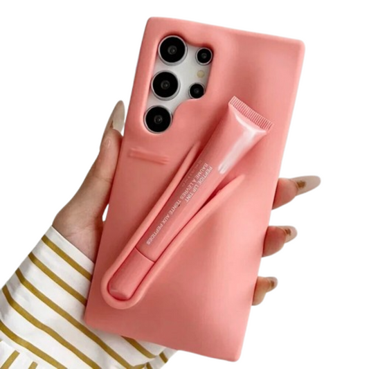 Samsung Galaxy S23 Ultra – Silicone Phone Cover with Built-in Lip Tint Holder