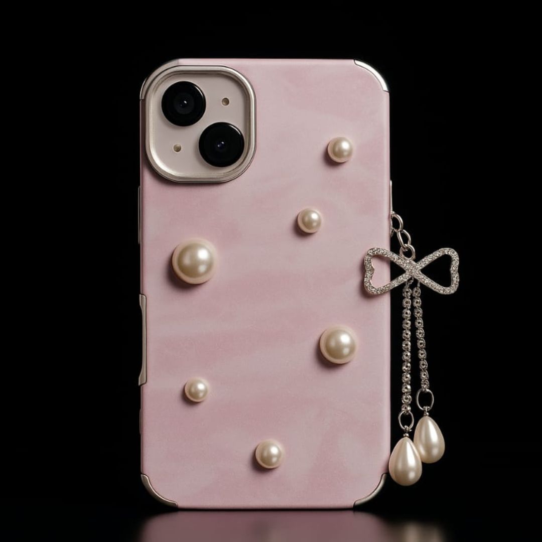 Apple iPhone 15 / Pro / Pro Max – Diamond Velvet stud Back Cover & Case