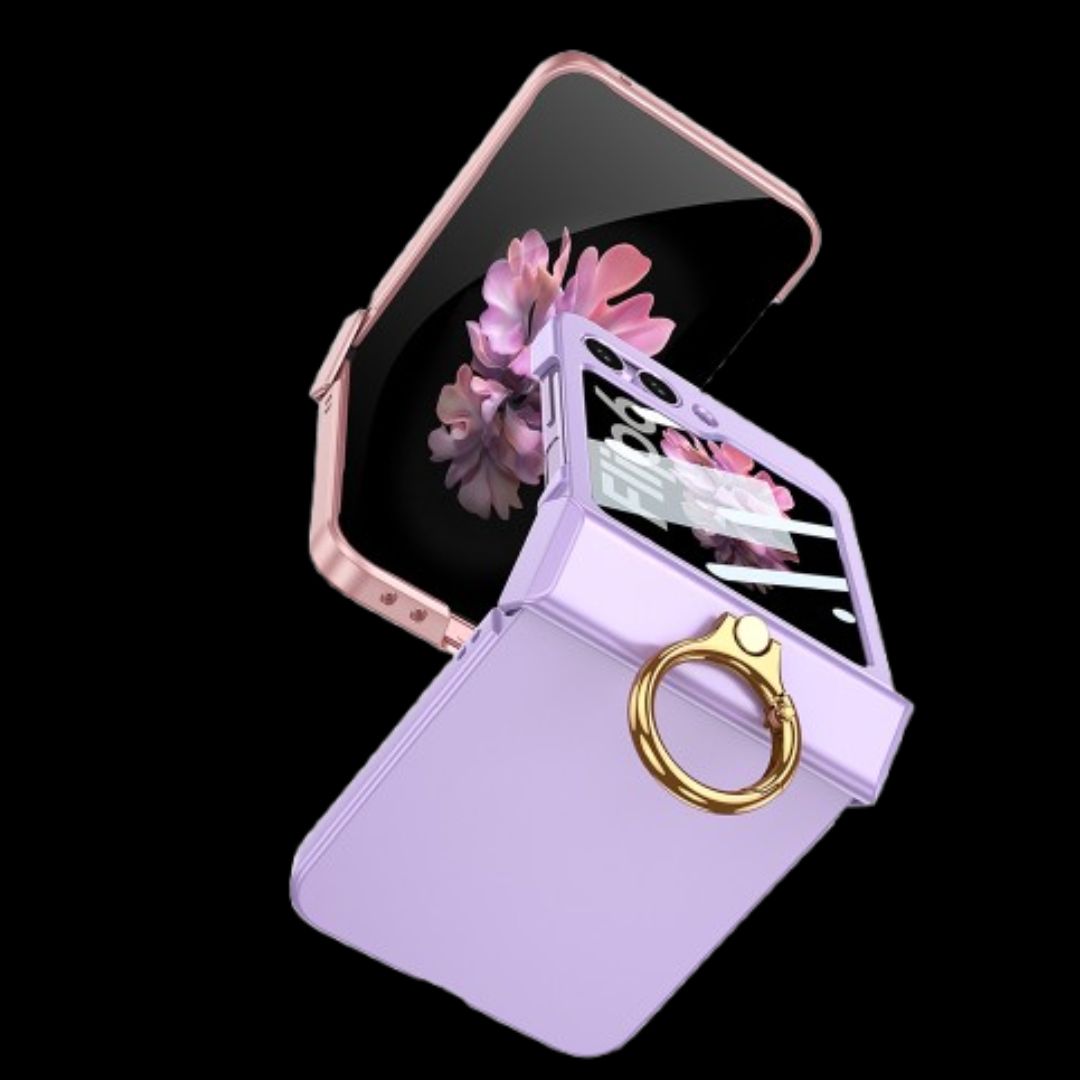 Galaxy Z Flip 6 – Thin PC Hinge Box + Ring Cover & Case