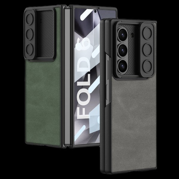 Galaxy Z Fold 6 – Leather Glass Slide Cover & Case