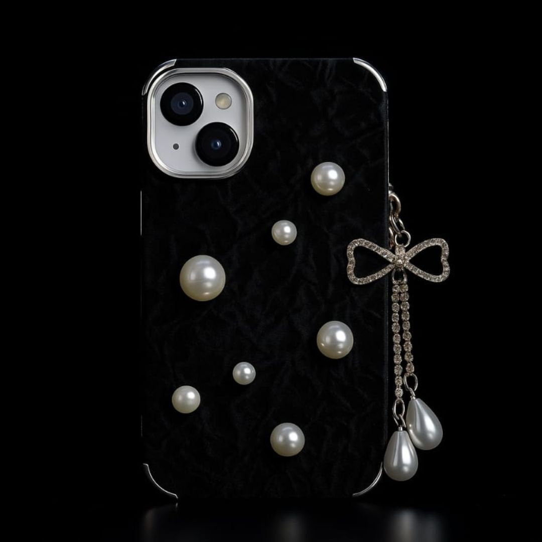 Apple iPhone 15 / Pro / Pro Max – Diamond Velvet stud Back Cover & Case
