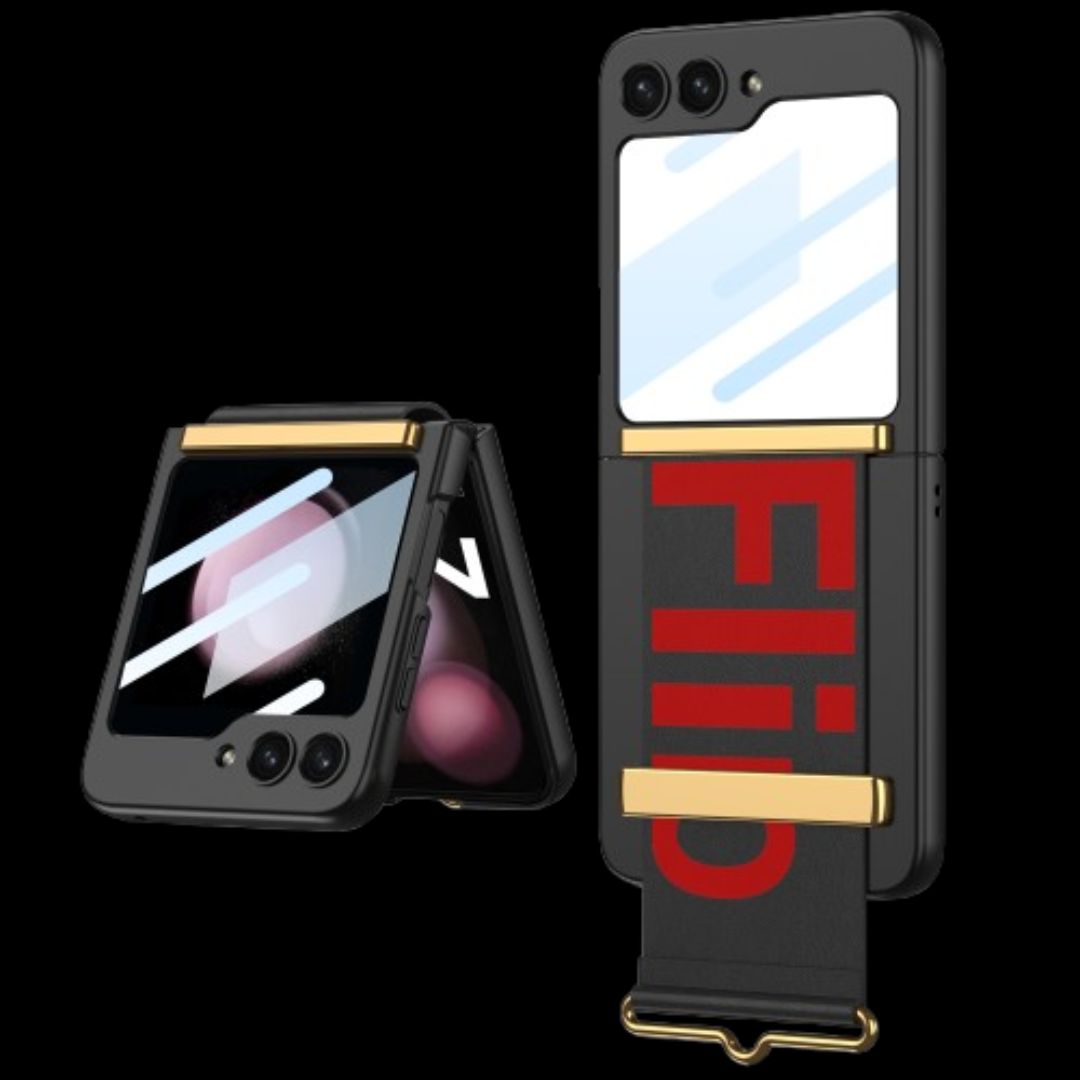 Galaxy Z Flip 5 – Thin PC with Wristband & Glass Cover & Case
