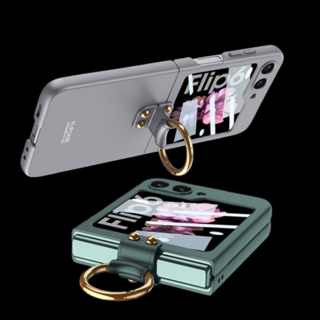 Samsung Z Flip 6 – Thin PC + Ring + Glass Cover & Case