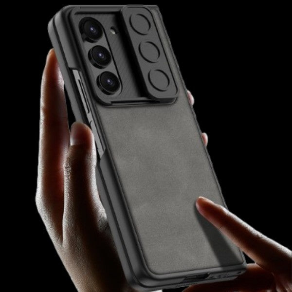 Galaxy Z Fold 5 – Leather Glass Slide Cover & Case