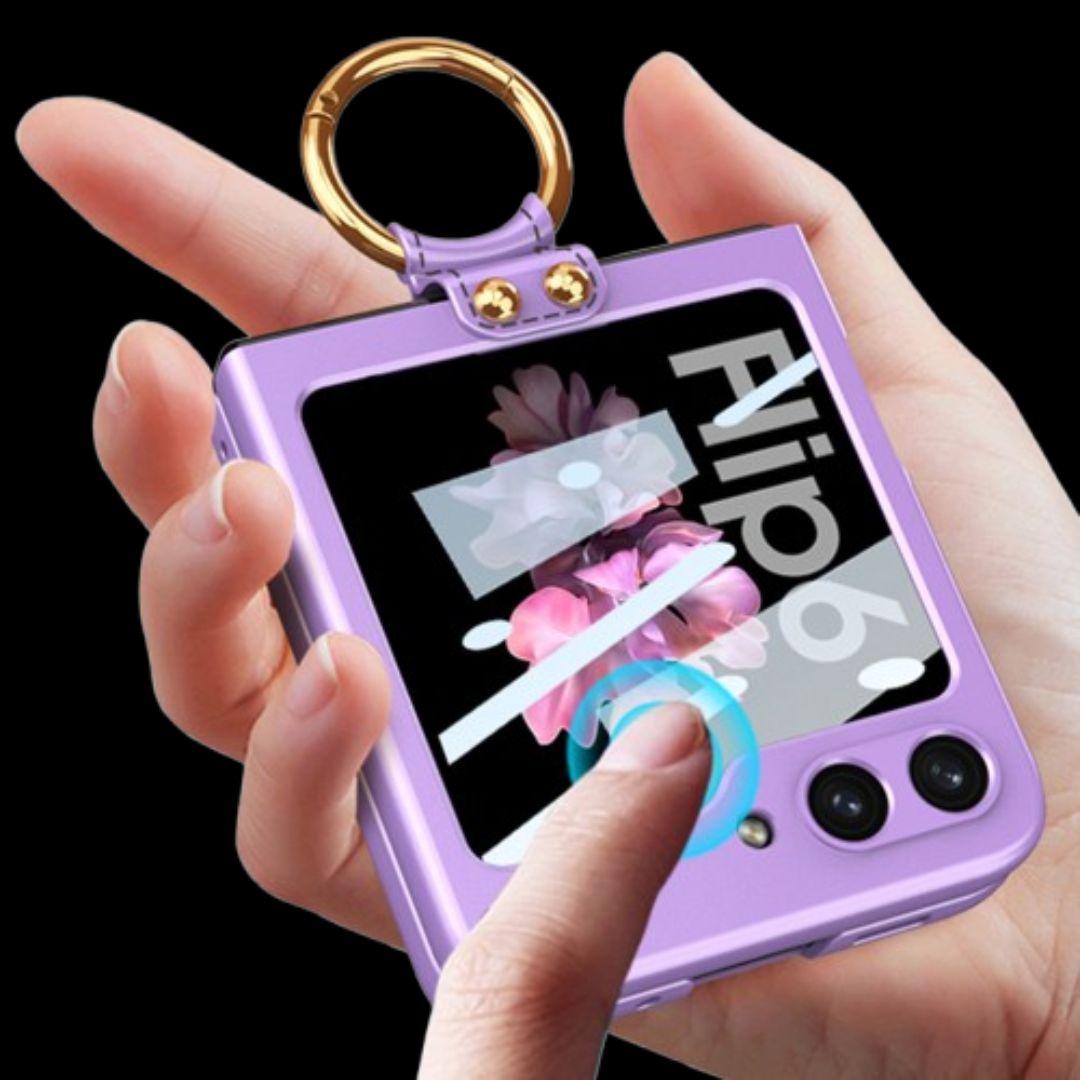 Samsung Z Flip 6 – Thin PC + Ring + Glass Cover & Case