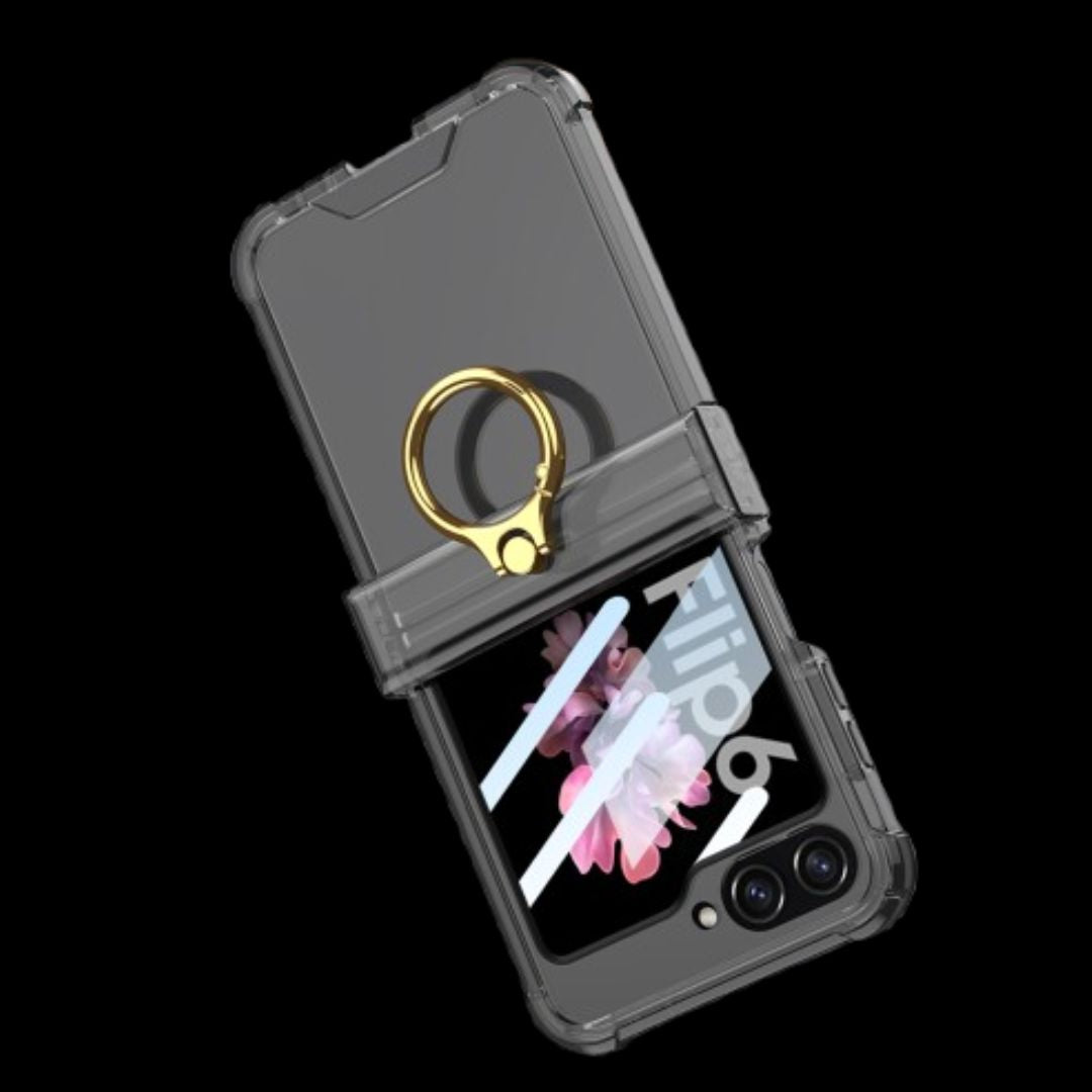 Samsung Z Flip 6 – Transparent with Ring Cover & Case