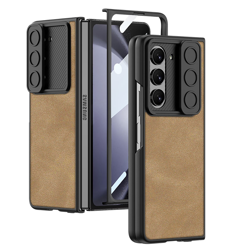 Galaxy Z Fold 5 – Leather Glass Slide Cover & Case