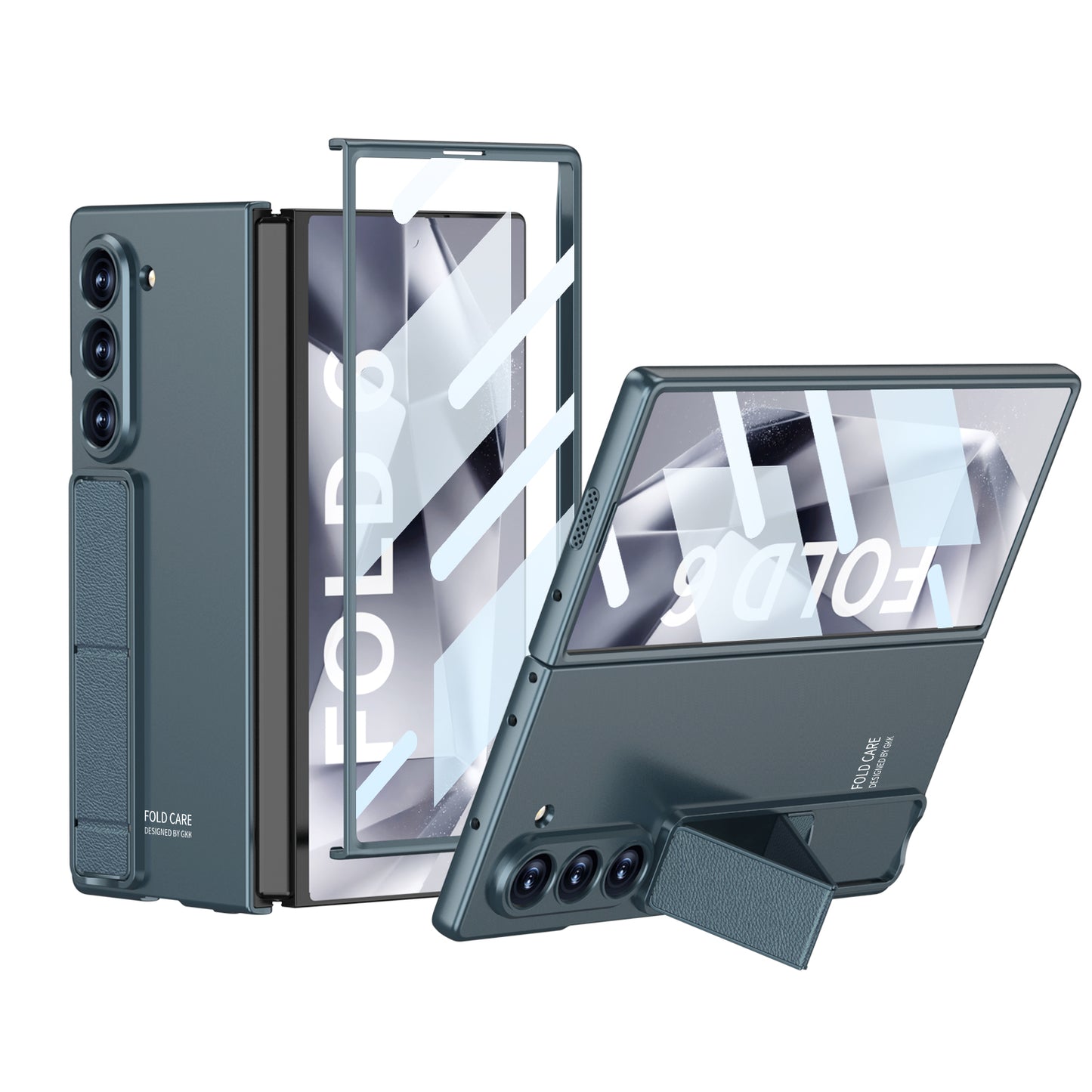 Galaxy Z Fold 6 – Ultra Thin with Kickstand and Glass Cover & Case