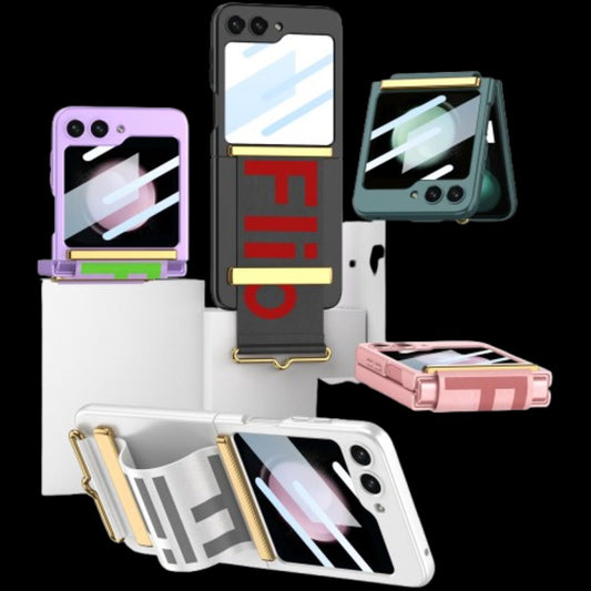 Galaxy Z Flip 5 – Thin PC with Wristband & Glass Cover & Case