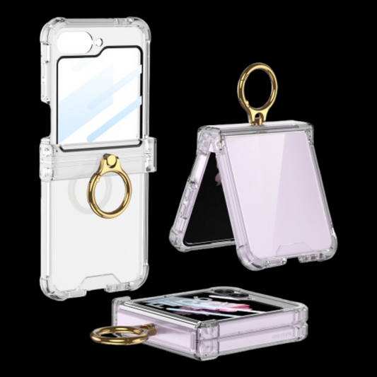 Samsung Z Flip 6 – Transparent with Ring Cover & Case
