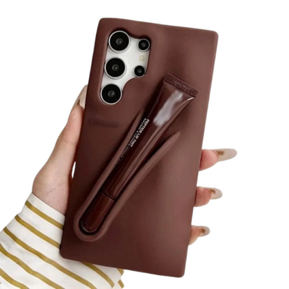 Samsung Galaxy S25 Ultra – Silicone Phone Cover with Built-in Lip Tint Holder