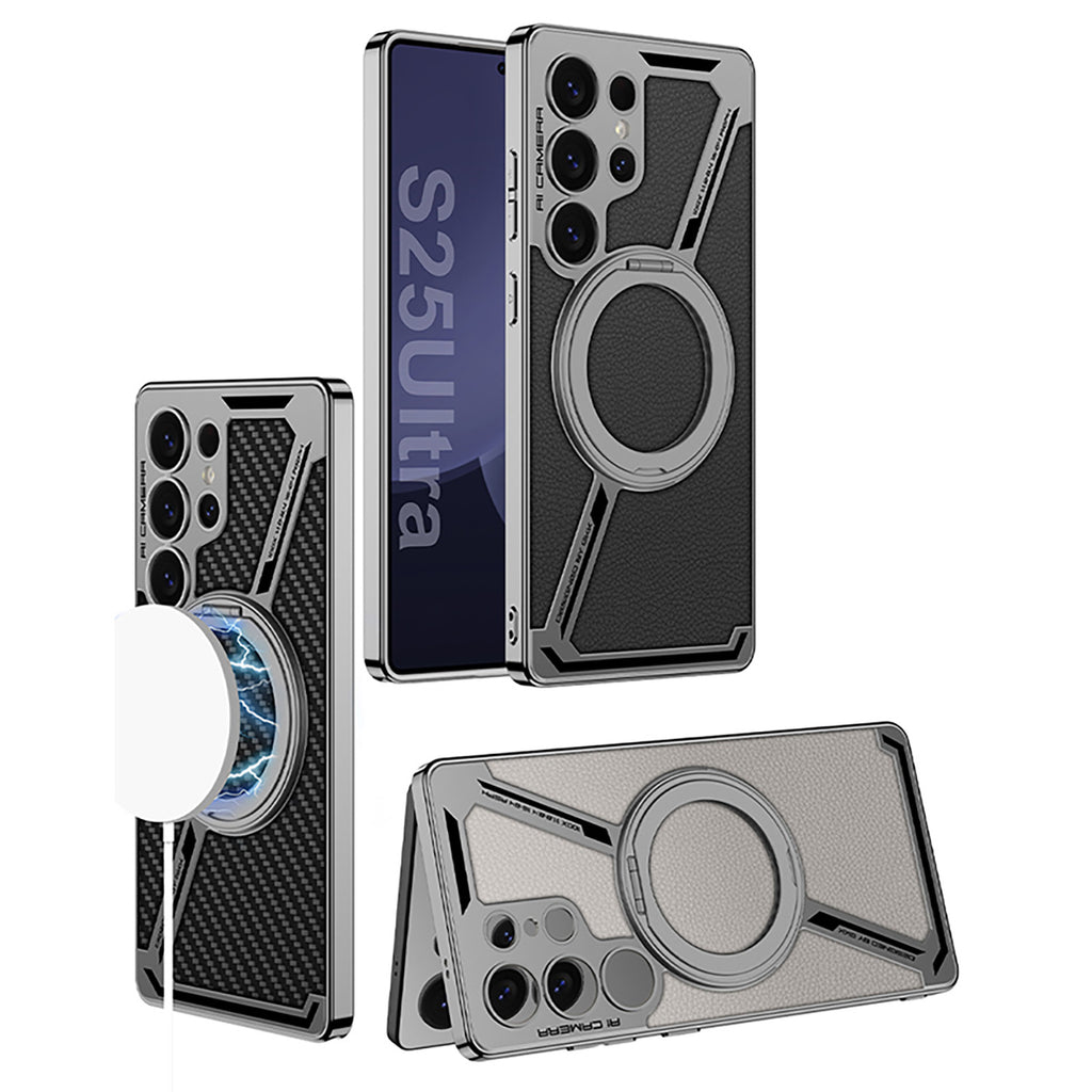 Samsung Galaxy S25 Ultra - ElectroMag Ring Armor Back Cover & Case