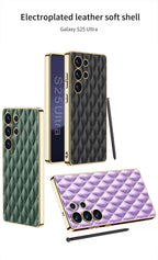 Samsung Galaxy S25 / Ultra– Leather Puff Design Cover & Case