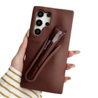 Samsung Galaxy S24 Ultra – Silicone Phone Cover with Built-in Lip Tint Holder