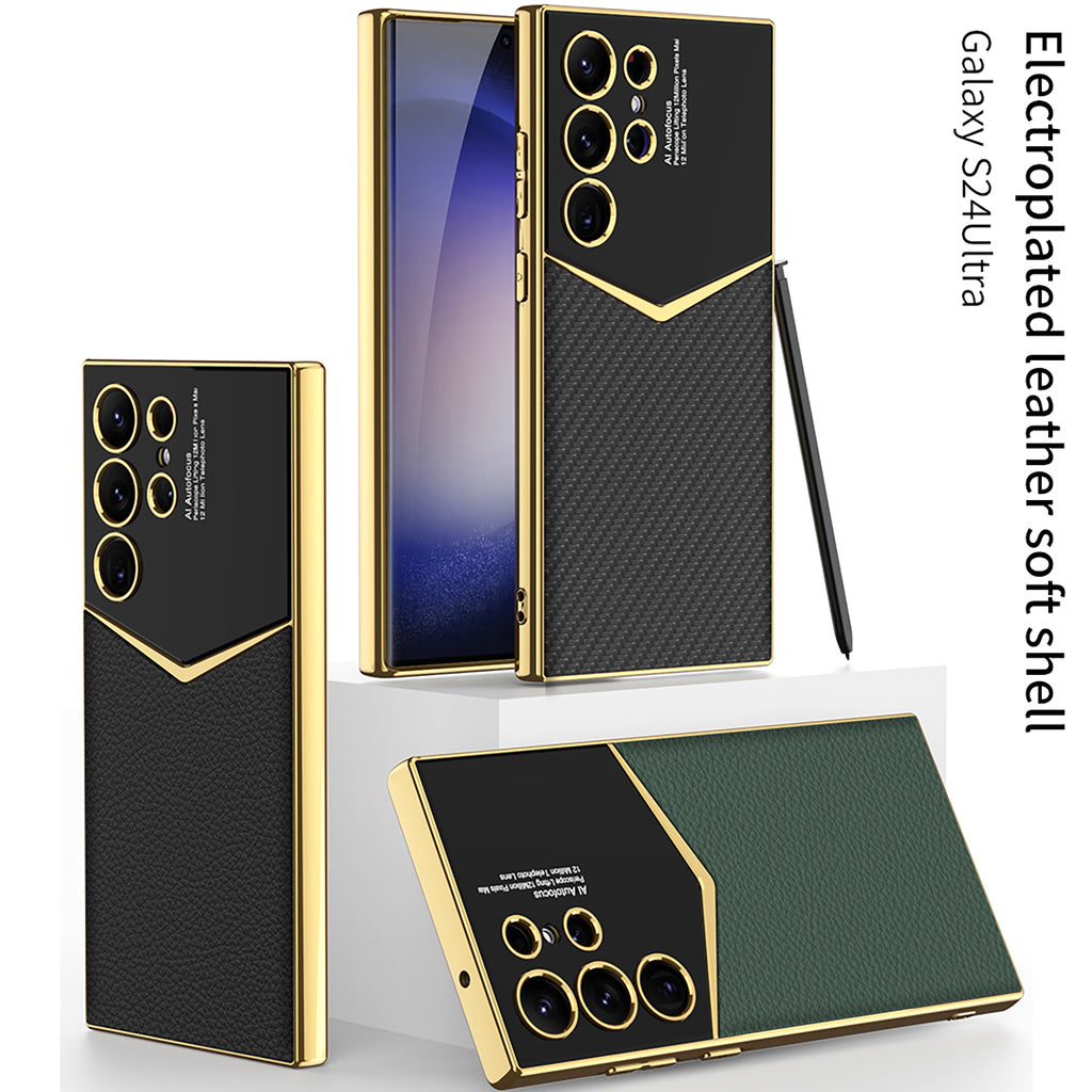 Samsung S24 / Ultra Cover – Electroplated Leather Cover & Case