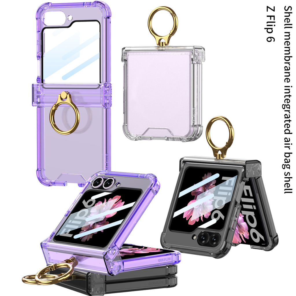 Samsung Z Flip 6 – Transparent with Ring Cover & Case
