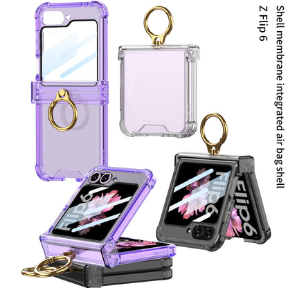 Samsung Z Flip 6 – Transparent with Ring Cover & Case