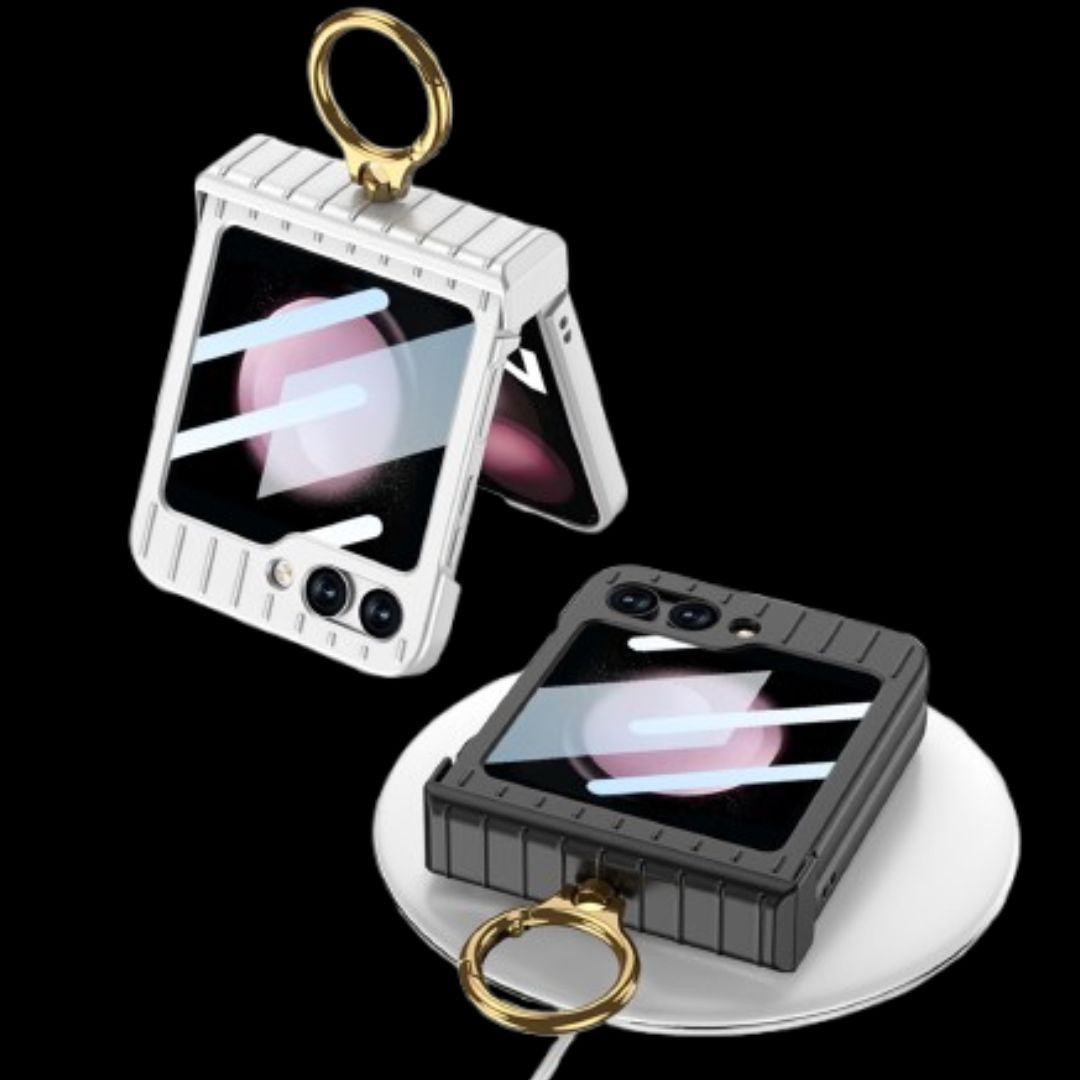 Galaxy Z Flip 5 – Thin PC Suitcase + Glass Cover & Case