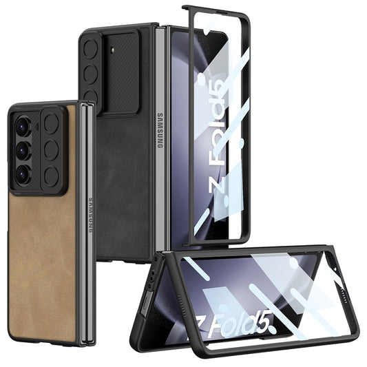 Galaxy Z Fold 5 – Leather Glass Slide Cover & Case