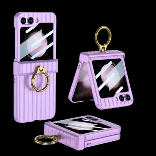 Galaxy Z Flip 5 – Thin PC Suitcase + Glass Cover & Case
