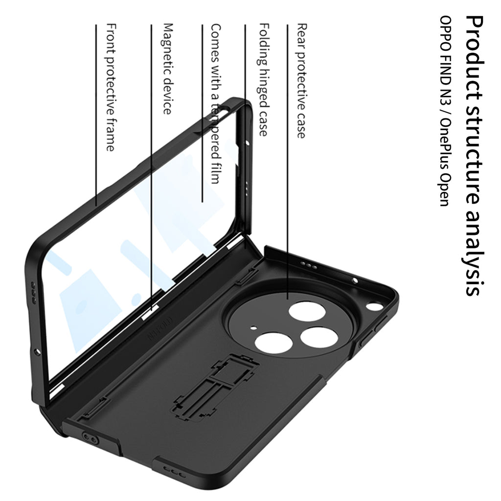OnePlus Open – Magnetic Cover with Hinge Protection + Kickstand Cover & Case