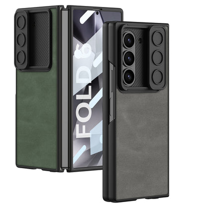 Galaxy Z Fold 6 – Leather Glass Slide Cover & Case