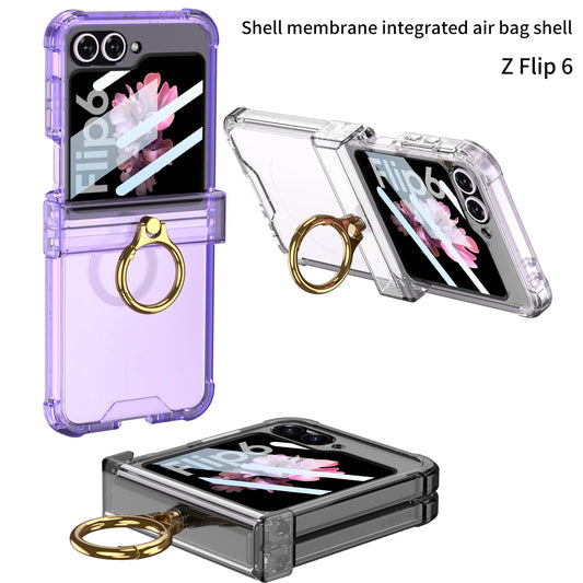 Samsung Z Flip 6 – Transparent with Ring Cover & Case