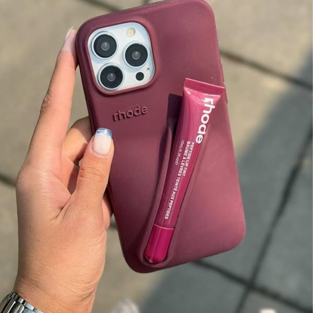 Apple iPhone 14 – Silicone Phone Cover with Built-in Lip Tint Holder